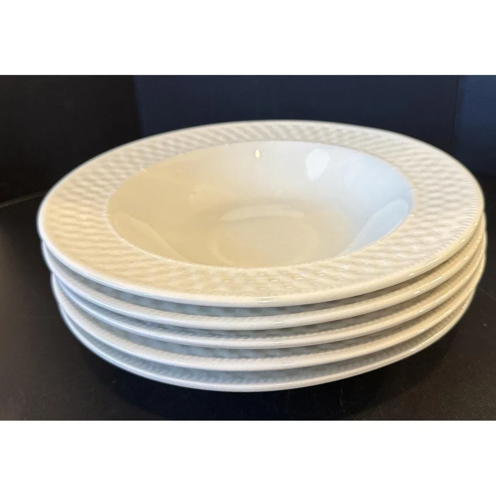 Oneida Westerly‎ Basket Rimmed Soup Pasta Bowls Bowl 9 Inch Vintage Set Of 5